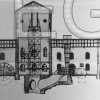 Skizze Malakowturm Schacht 1 mit den beiden Grubenlüftern, 1894 - 1910