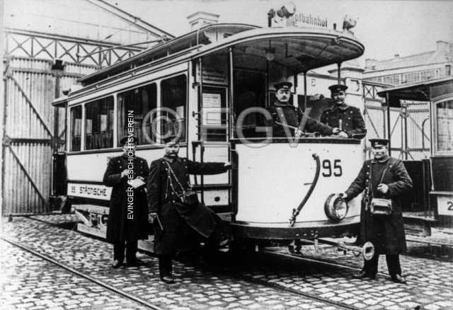 Straßenbahn, Immermann-Straße -- Hauptbahnhof, der Städtischen Straßenbahn Dortmund, um 1920