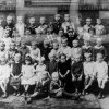 1. Schultag in der Katherinen-Schule mit Lehrer Hotte, 1920