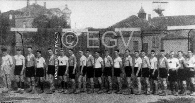 Die Fußballmannschaft Schalker-Verein und Werksmannschaft Min. Stein, 1929